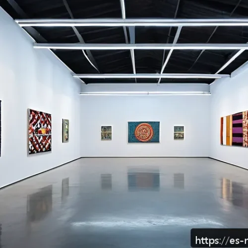 북마케도니아에서 미술관 방문하기 - A vibrant contemporary art gallery interior in Skopje, featuring large-scale mixed-media installatio...